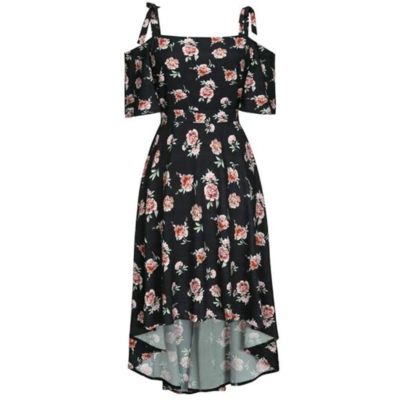 Nextmia High Low Floral Cold Shoulder Maxi Dress Plus Size 22 Work Summer Casual - Picture 4 of 6